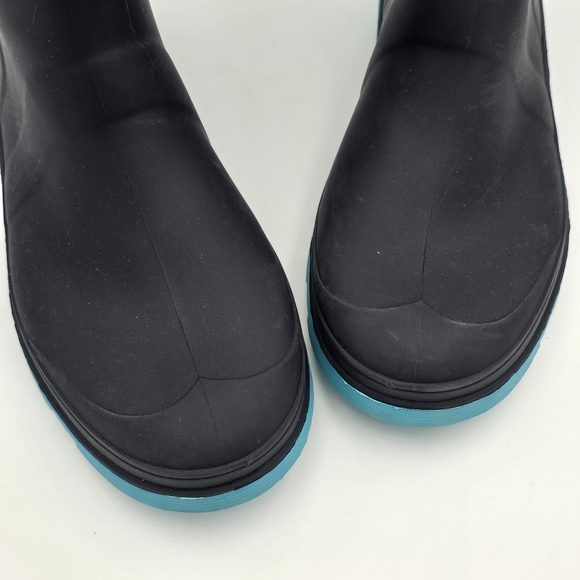 NWT Kamik Raindrops Rubber Rain Boots, Navy/Teal Big Kids Size 6 (Unisex) - Picture 4 of 11